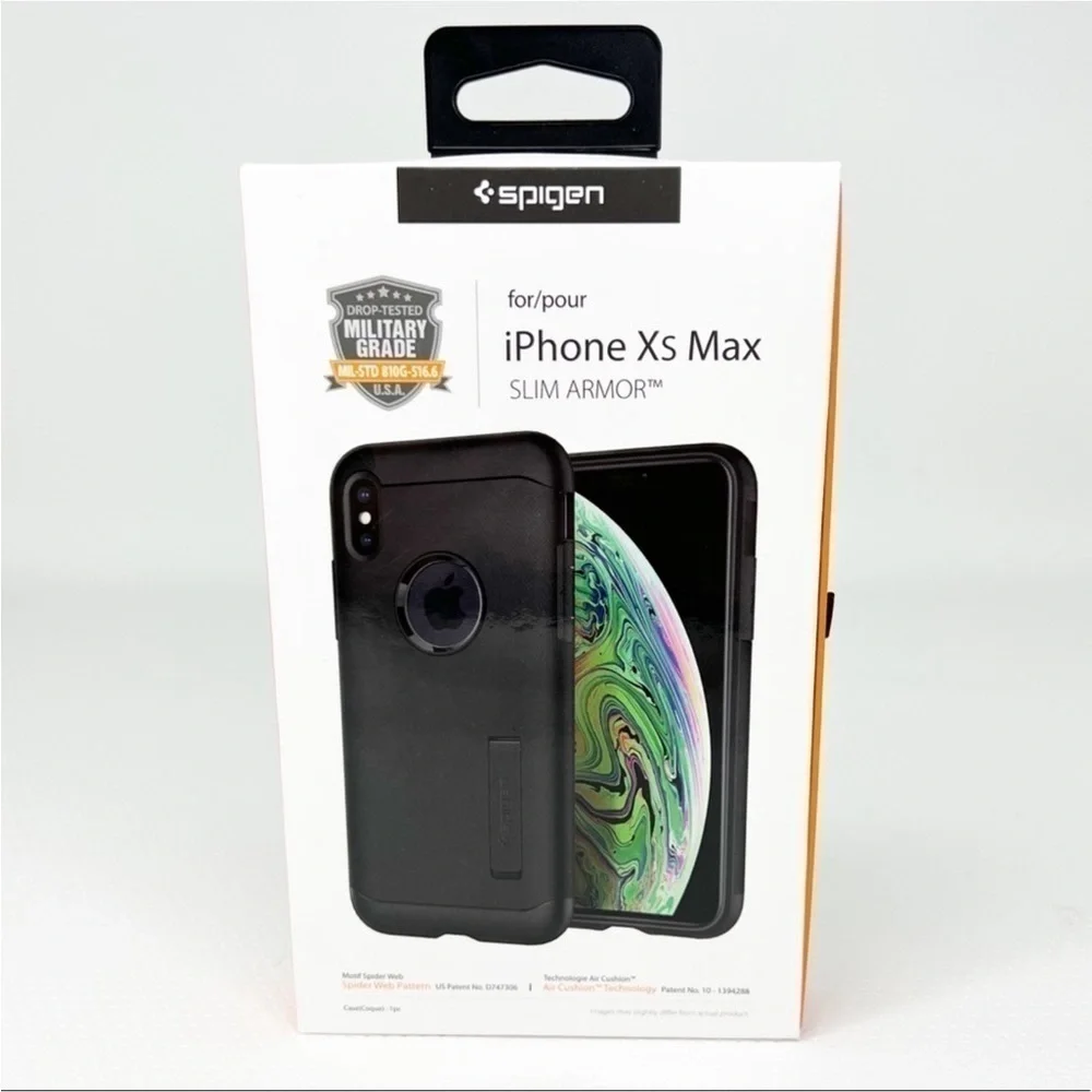 Spigen iPhone XS Max Slim Armor Black Case New in Box NWT